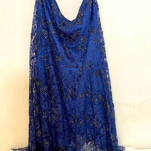 Camille la vie Midi embroidered skirt Lace Evening Or Party 18 dark Blue